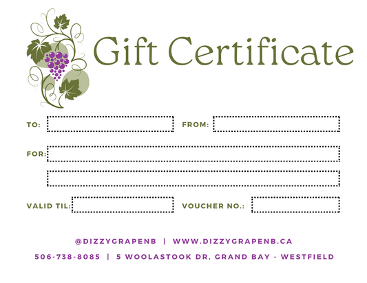 Dizzy Grape Gift Certificate