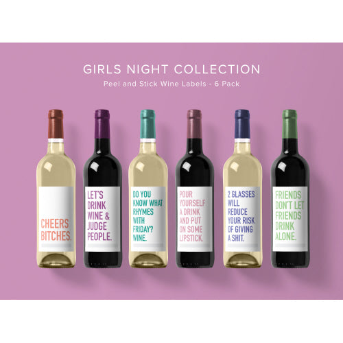 Girls Night Wine Labels